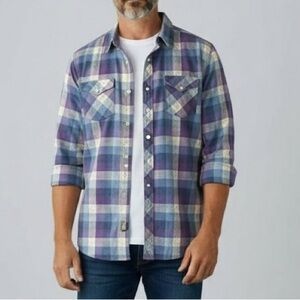 Wrangler Retro Purple Plaid Pearl Snap Western Shirt